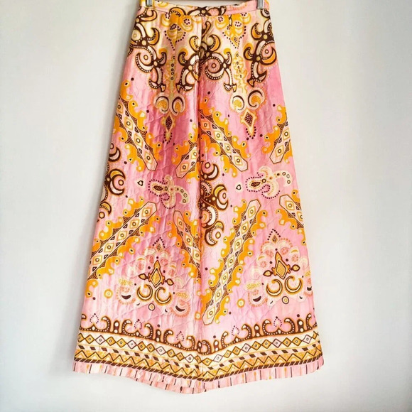 Vintage Prestige Of Boston geometric Print Colourful quileted Maxi skirt S - Picture 3 of 8